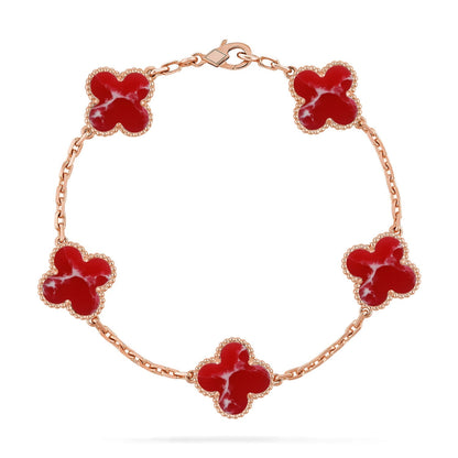 [Sprite Jewelry]New CLOVER 5 MOTIF RED PATTERN BRACELET COLLECTION