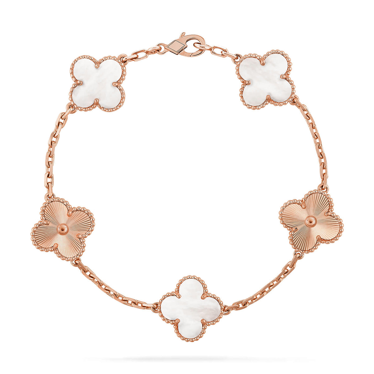 [Sprite Jewelry]New CLOVER WHITE PEARL MOP 5 MOTIF BRACELET COLLECTION