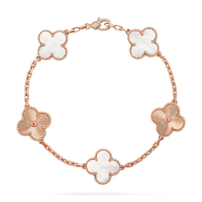[Sprite Jewelry]New CLOVER WHITE PEARL MOP 5 MOTIF BRACELET COLLECTION