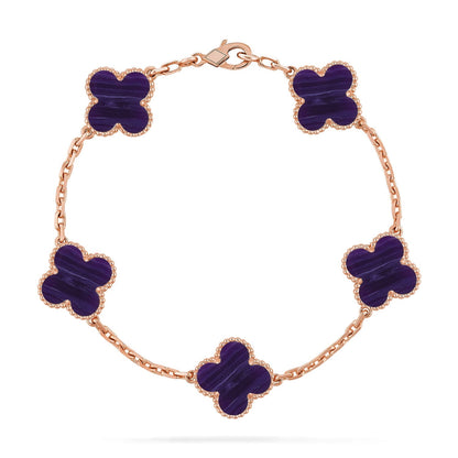 [Sprite Jewelry]New CLOVER 5 MOTIF PURPLE STRIPES BRACELET COLLECTION