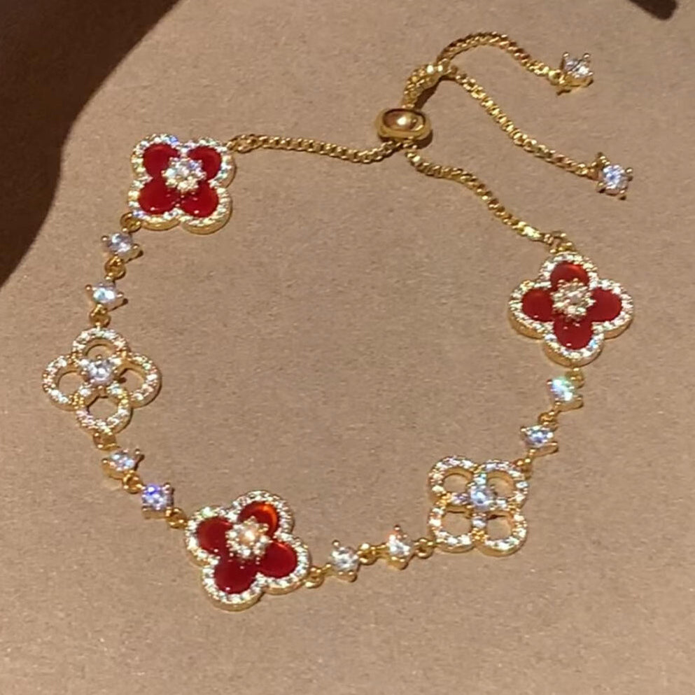 ¡®Sprite Jewelry¡¯CLOVER 5 MOTIF PINK BLUE RED WHITE BRACELET