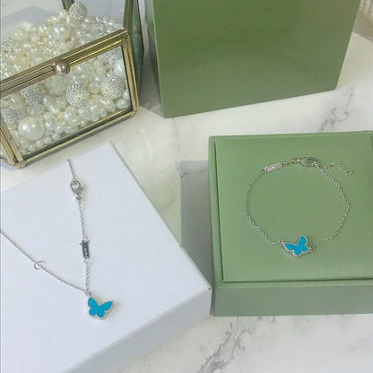 ¡®Sprite Jewelry¡¯BUTTERFLY TURQUOISE BUTTERFLY BRACELET SILVER