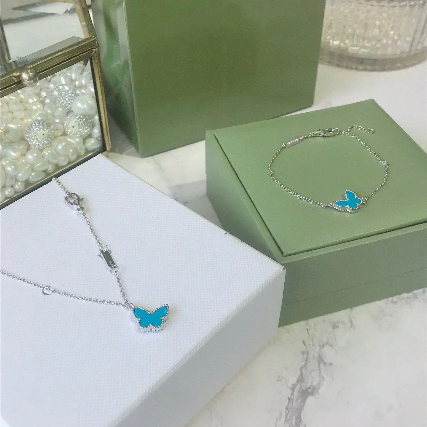 ¡®Sprite Jewelry¡¯BUTTERFLY TURQUOISE BUTTERFLY BRACELET SILVER