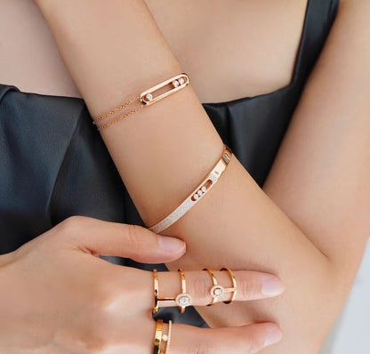 [Sprite Jewelry]Move Noa Rose Gold Pavé Diamond Bangle Bracelet