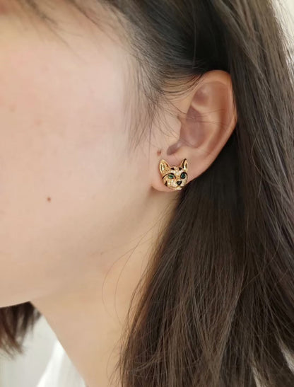 ¡®Sprite Jewelry¡¯ Panther Face Stud Earrings