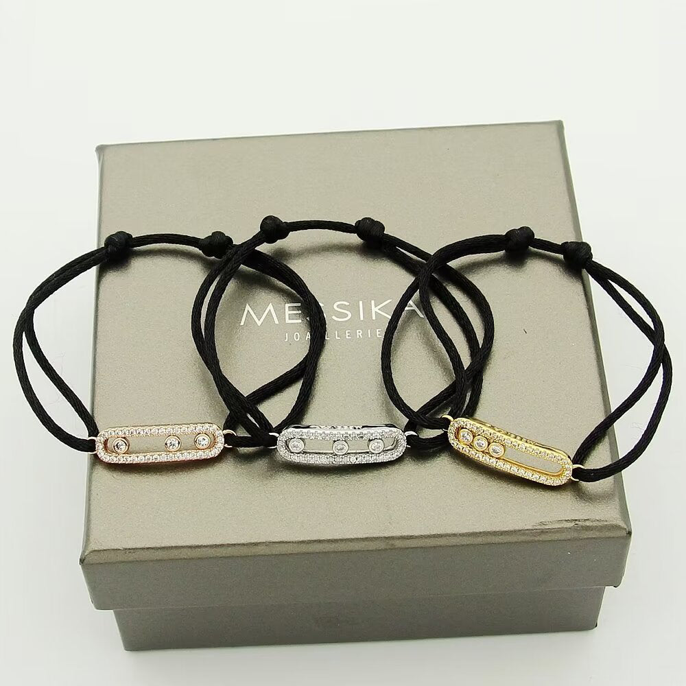 [Sprite Jewelry]Messika Care(s) pink cord pavé bracelet