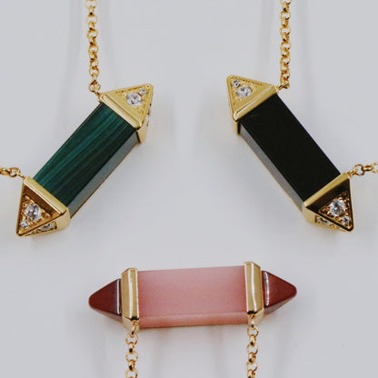 ¡®Sprite Jewelry¡¯Color Stone Bar Pendant Necklace