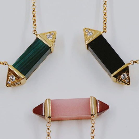 ¡®Sprite Jewelry¡¯Color Stone Bar Pendant Necklace
