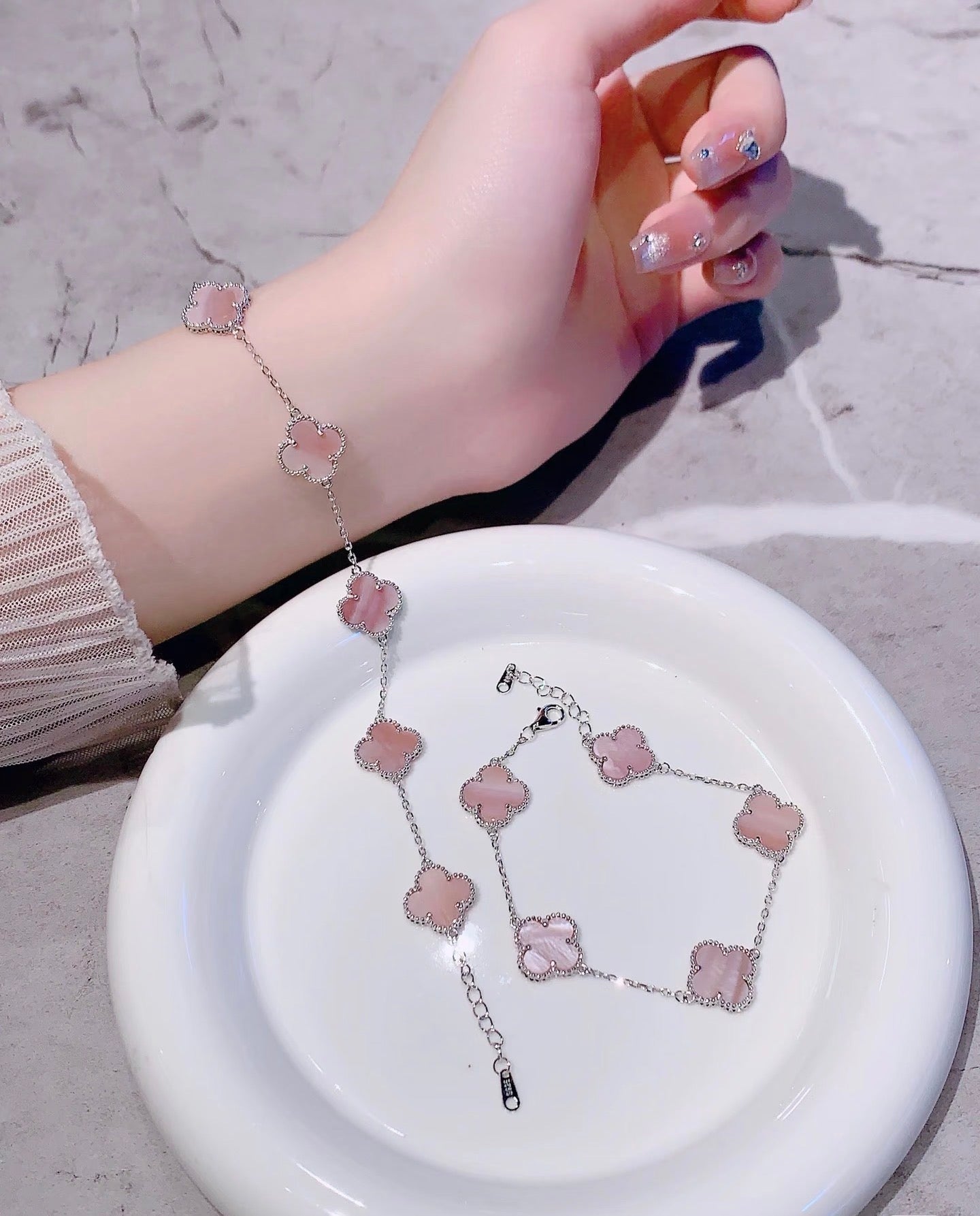 [Sprite Jewelry]Light Pink Braided Bracelet