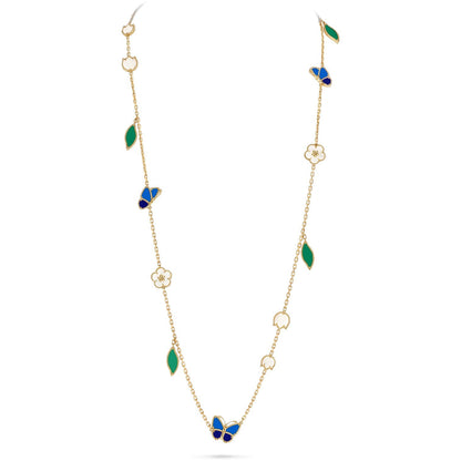 [Sprite Jewelry]LUCKY SPRING BUTTERFLY 15 FLOWER NECKLACE