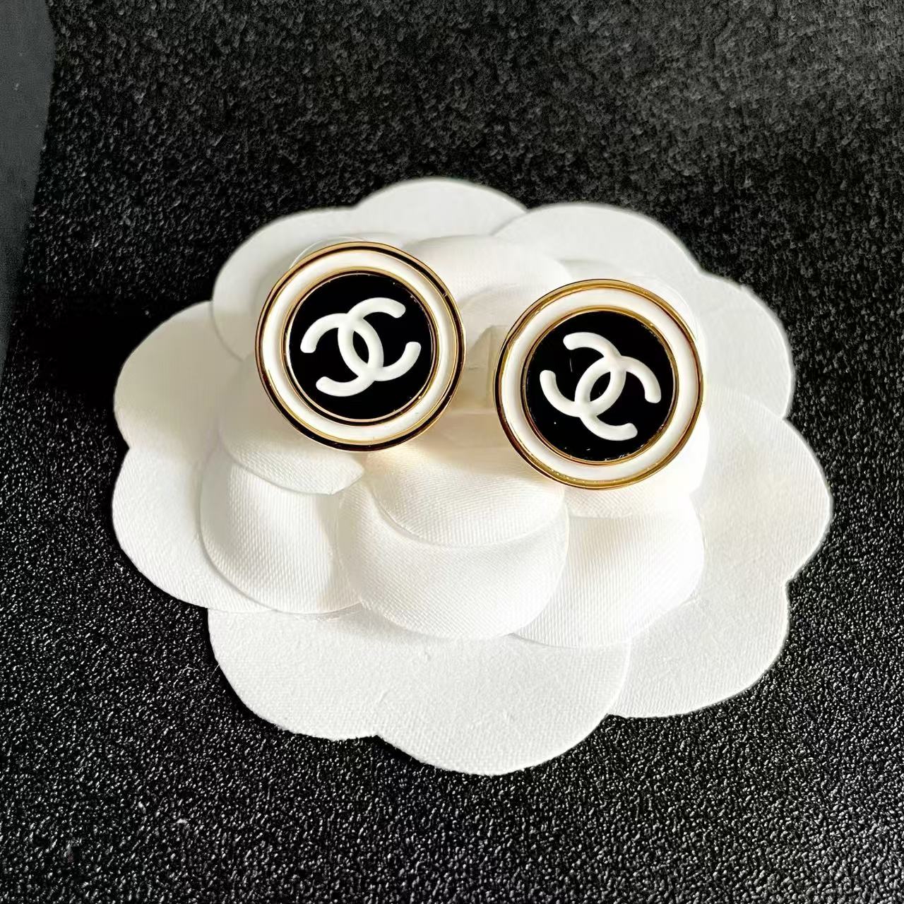 [Sprite Jewelry]Classic Double C Stud Earrings