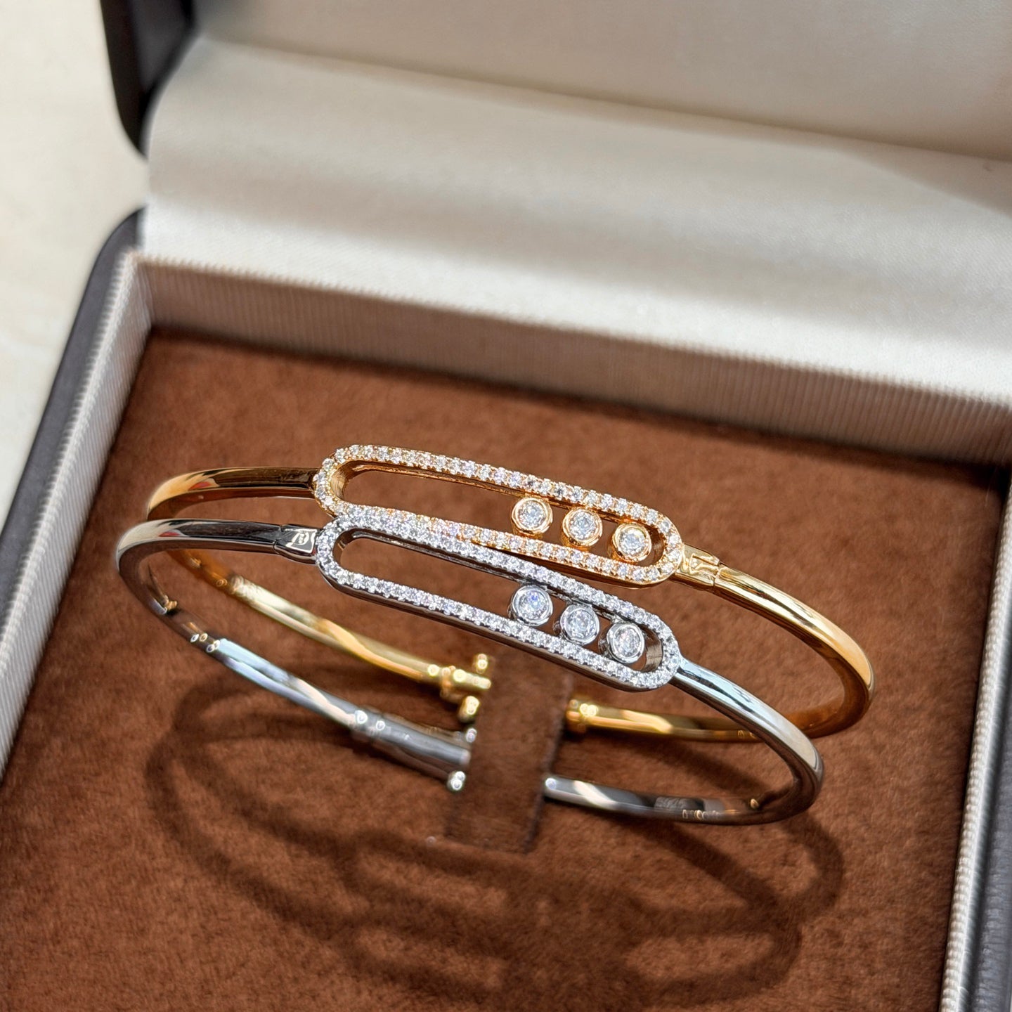 [Sprite Jewelry]Move Pavé Diamond Bangle Bracelet M