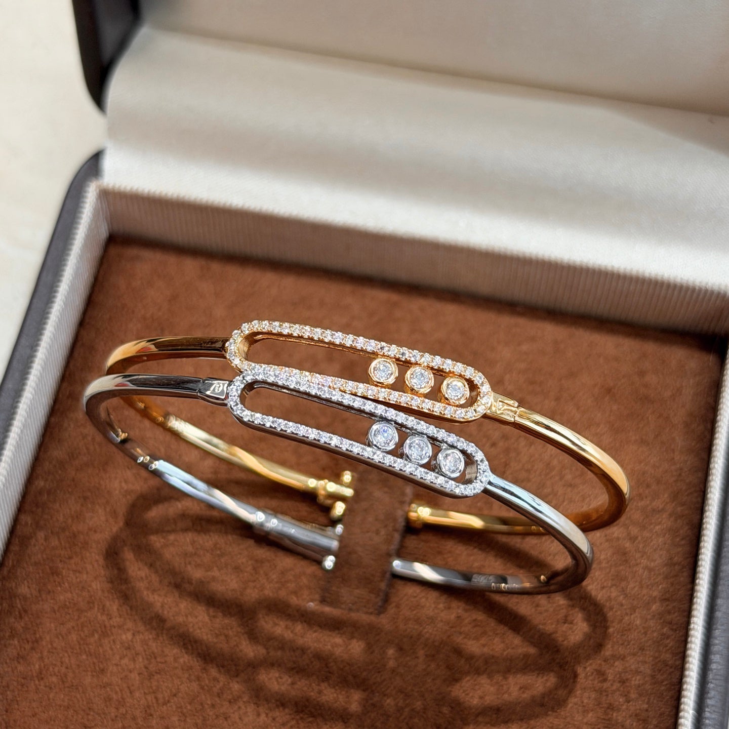 [Sprite Jewelry]Move Pavé Diamond Bangle Bracelet M