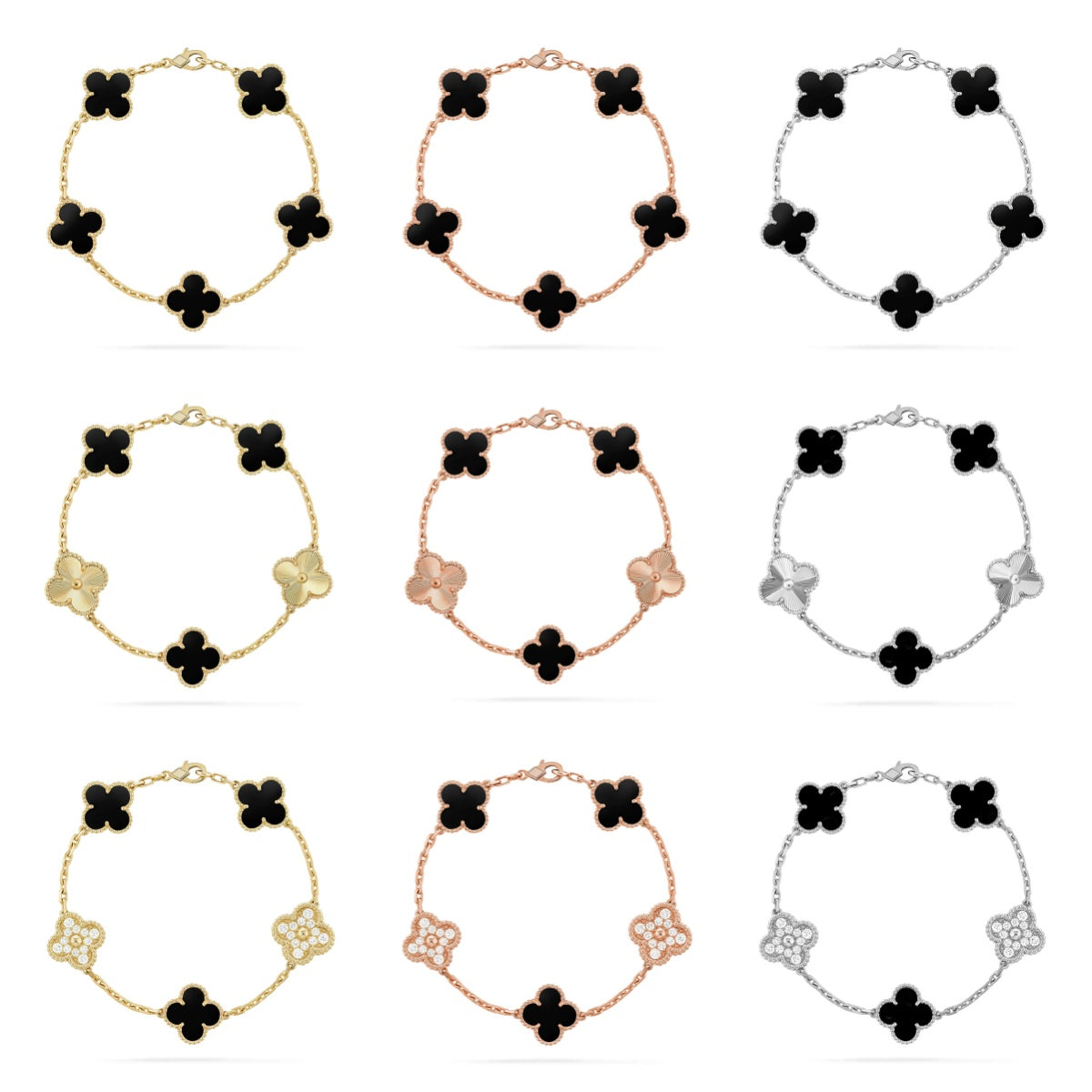[Sprite Jewelry]New CLOVER 5 MOTIF ONYXS BRACELET COLLECTION