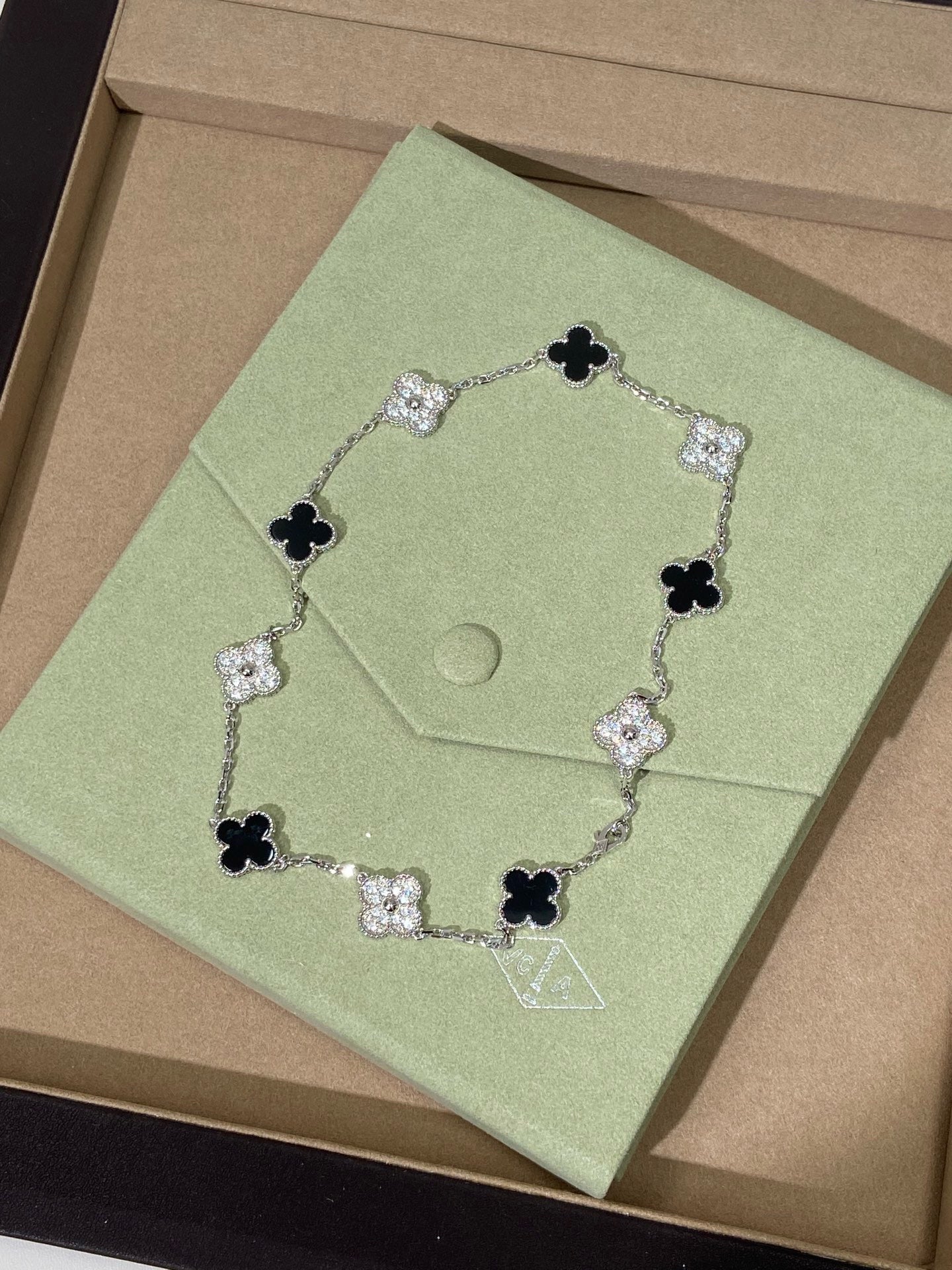 [Sprite Jewelry] Four-Leaf Clover Ten Elements Panda Diamond Silver Necklace