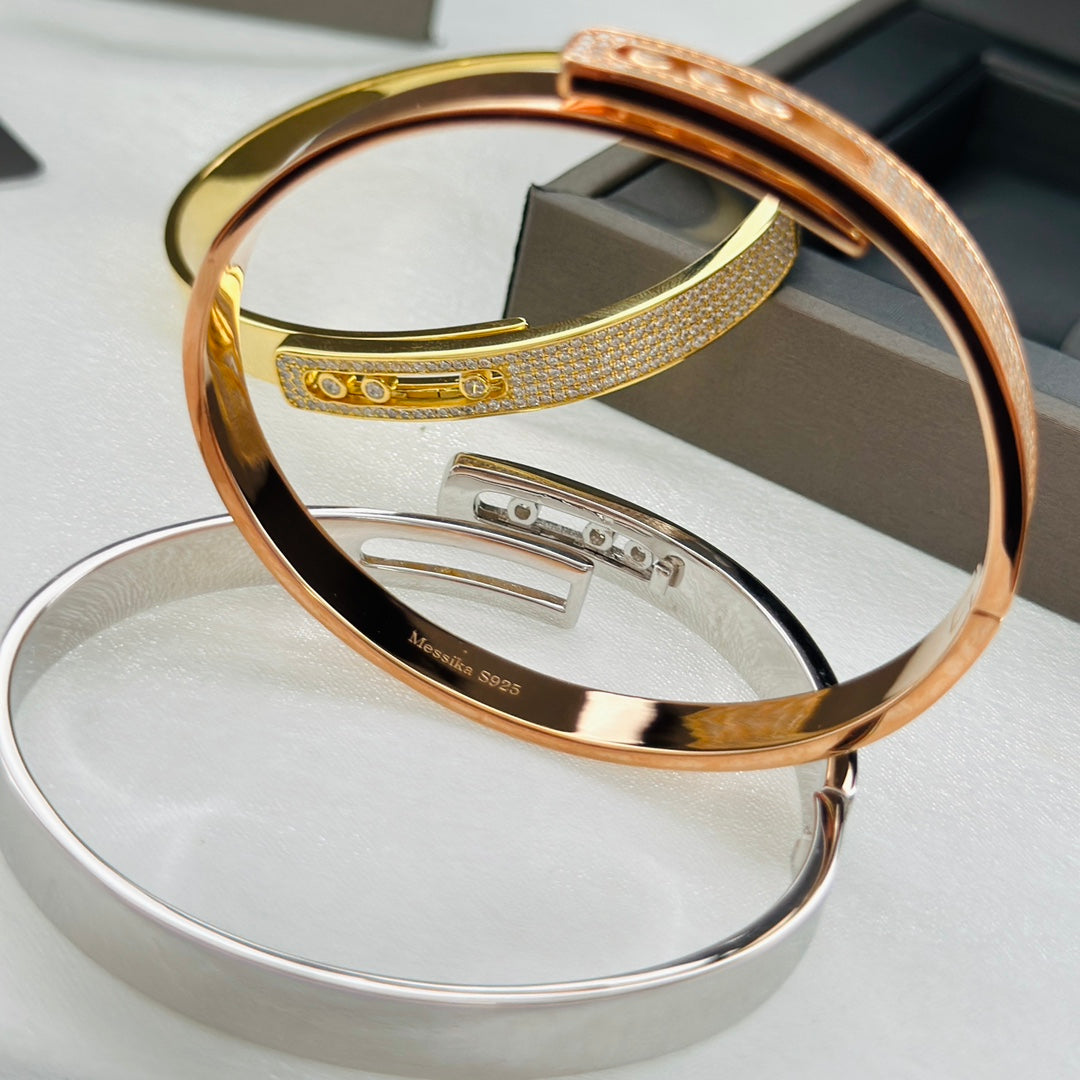 [Sprite Jewelry]Move Noa Rose Gold Pavé Diamond Bangle Bracelet