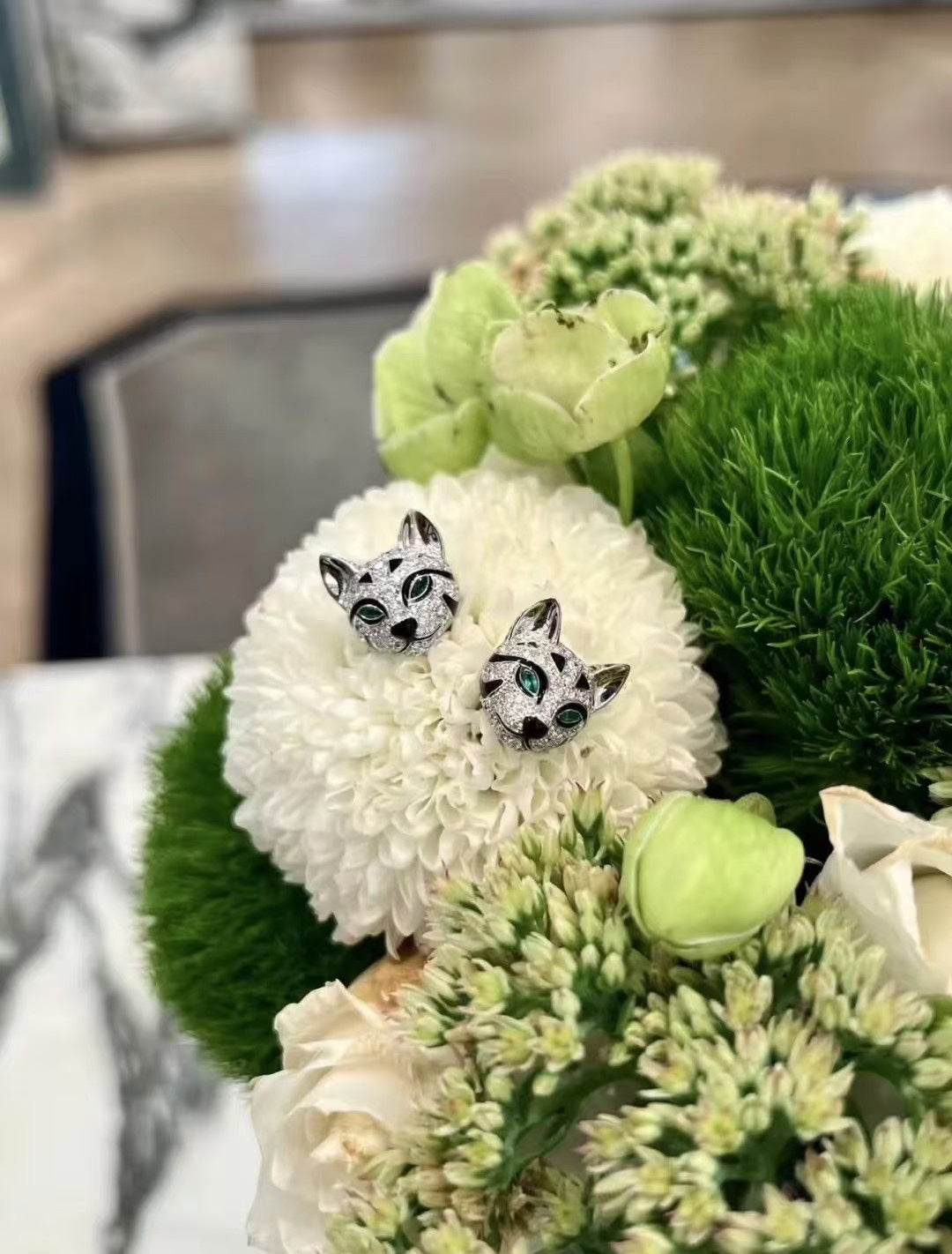 ¡®Sprite Jewelry¡¯ Panther Face Stud Earrings