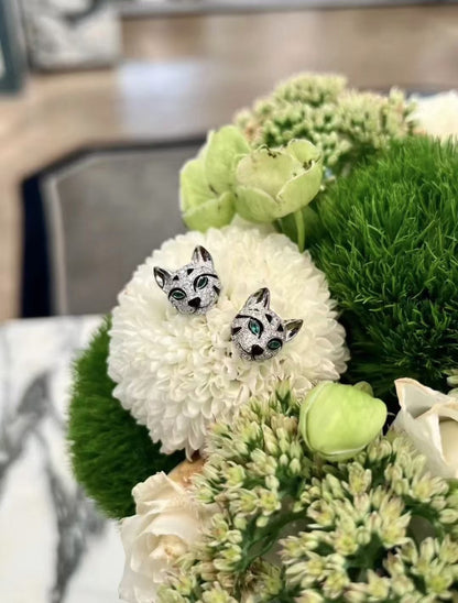 ¡®Sprite Jewelry¡¯ Panther Face Stud Earrings
