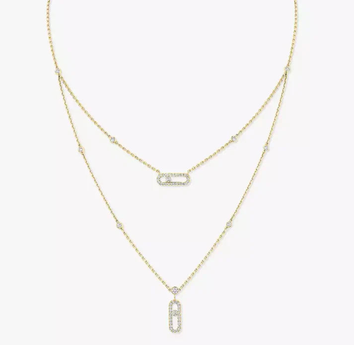 [Sprite Jewelry] MS Double-Circle Full-Diamond Necklace
