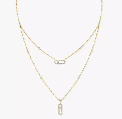 [Sprite Jewelry] MS Double-Circle Full-Diamond Necklace