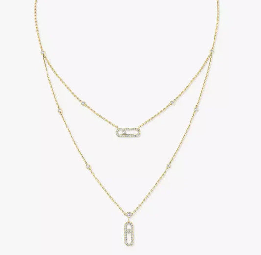[Sprite Jewelry] MS Double-Circle Full-Diamond Necklace