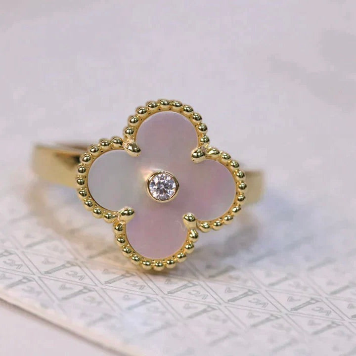 ¡®Sprite Jewelry¡¯CLOVER PINK MOP RING GOLD DIAMOND
