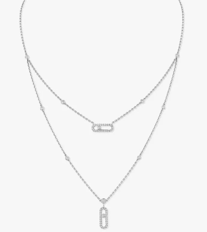 [Sprite Jewelry] MS Double-Circle Full-Diamond Necklace