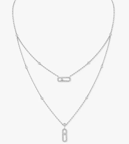 [Sprite Jewelry] MS Double-Circle Full-Diamond Necklace