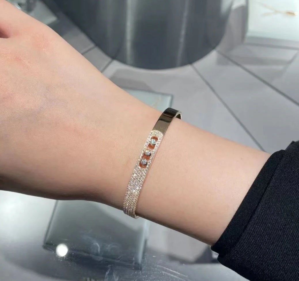 [Sprite Jewelry]Move Noa Rose Gold Pavé Diamond Bangle Bracelet
