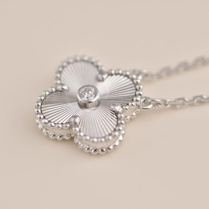 ¡®Sprite Jewelry¡¯CLOVER  15MM DIAMOND LASER NECKLACE SILVER