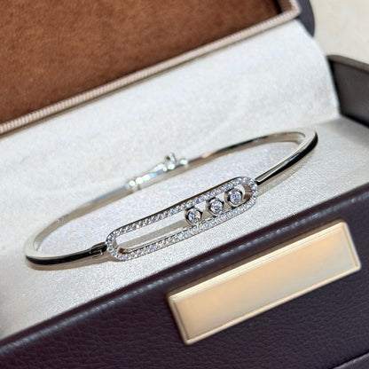 [Sprite Jewelry]Move Pavé Diamond Bangle Bracelet M