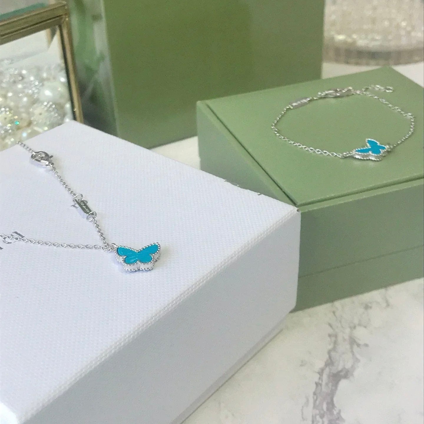 ¡®Sprite Jewelry¡¯BUTTERFLY TURQUOISE BUTTERFLY BRACELET SILVER