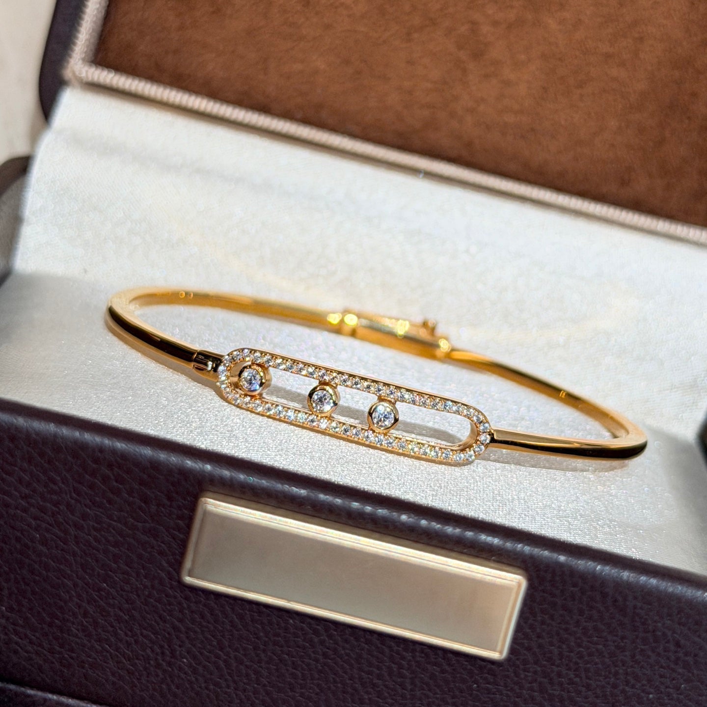 [Sprite Jewelry]Move Pavé Diamond Bangle Bracelet M