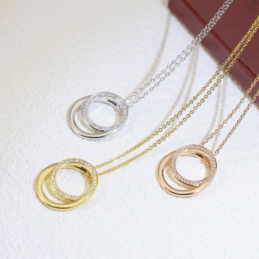 ¡®Sprite Jewelry¡¯Double Circle Pendant Necklace
