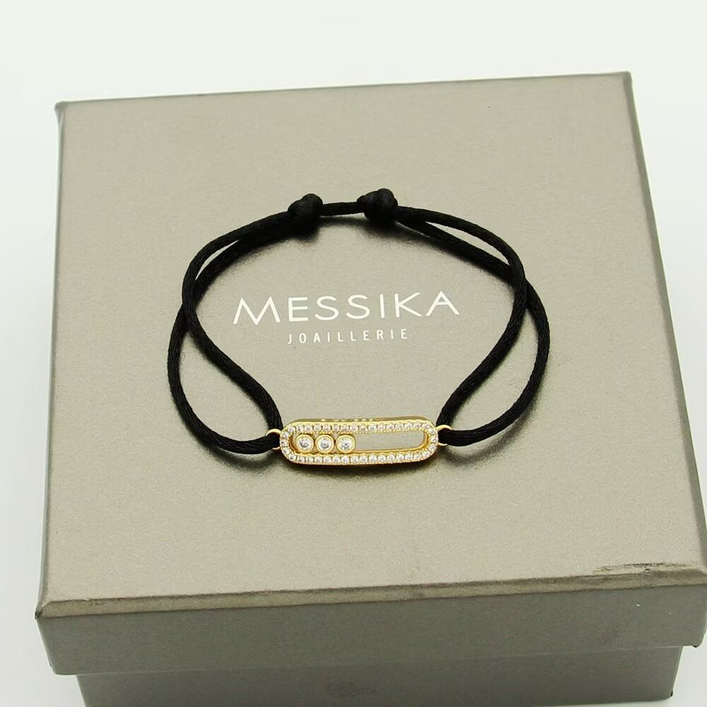 [Sprite Jewelry]Messika Care(s) pink cord pavé bracelet