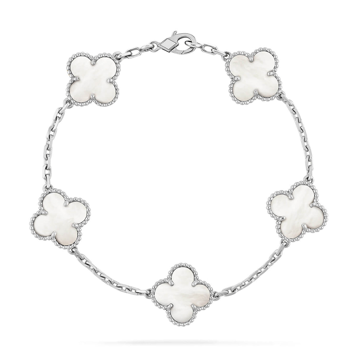 [Sprite Jewelry]New CLOVER WHITE PEARL MOP 5 MOTIF BRACELET COLLECTION
