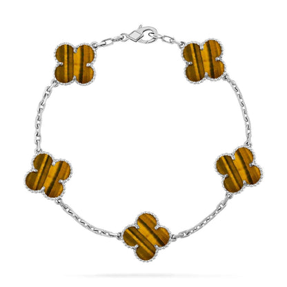 [Sprite Jewelry]New  CLOVER 5 MOTIFS TIGER EYE BRACELET COLLECTION