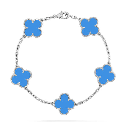[Sprite Jewelry]New CLOVER 5 MOTIF BLUE AGATE BRACELET COLLECTION