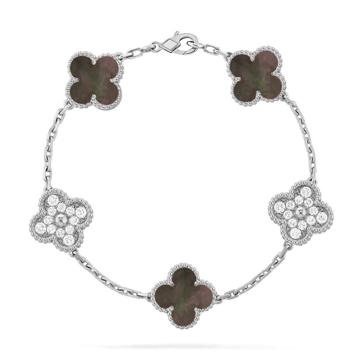 [Sprite Jewelry]New CLOVER 5 MOTIF GRAY MOP BRACELET COLLECTION