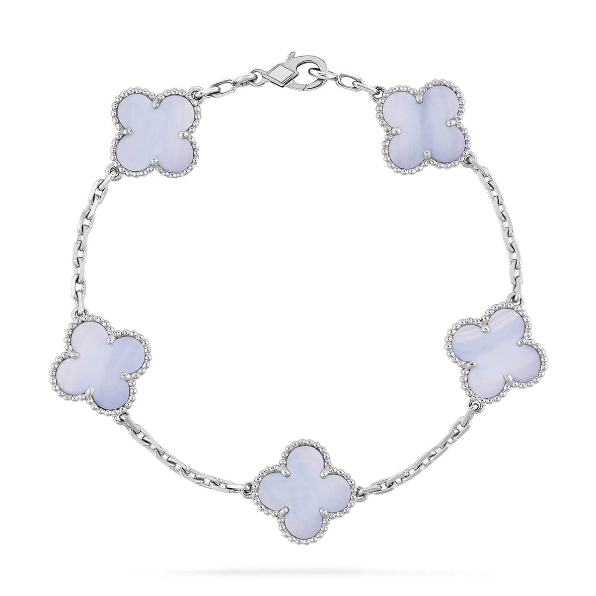 [Sprite Jewelry]New  CLOVER 5 MOTIF PURPLE CHALCEDONY BRACELET COLLECTION