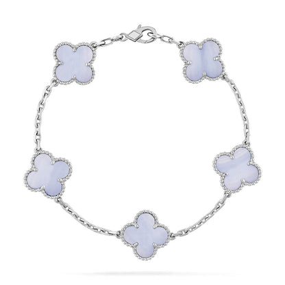 [Sprite Jewelry]New  CLOVER 5 MOTIF PURPLE CHALCEDONY BRACELET COLLECTION