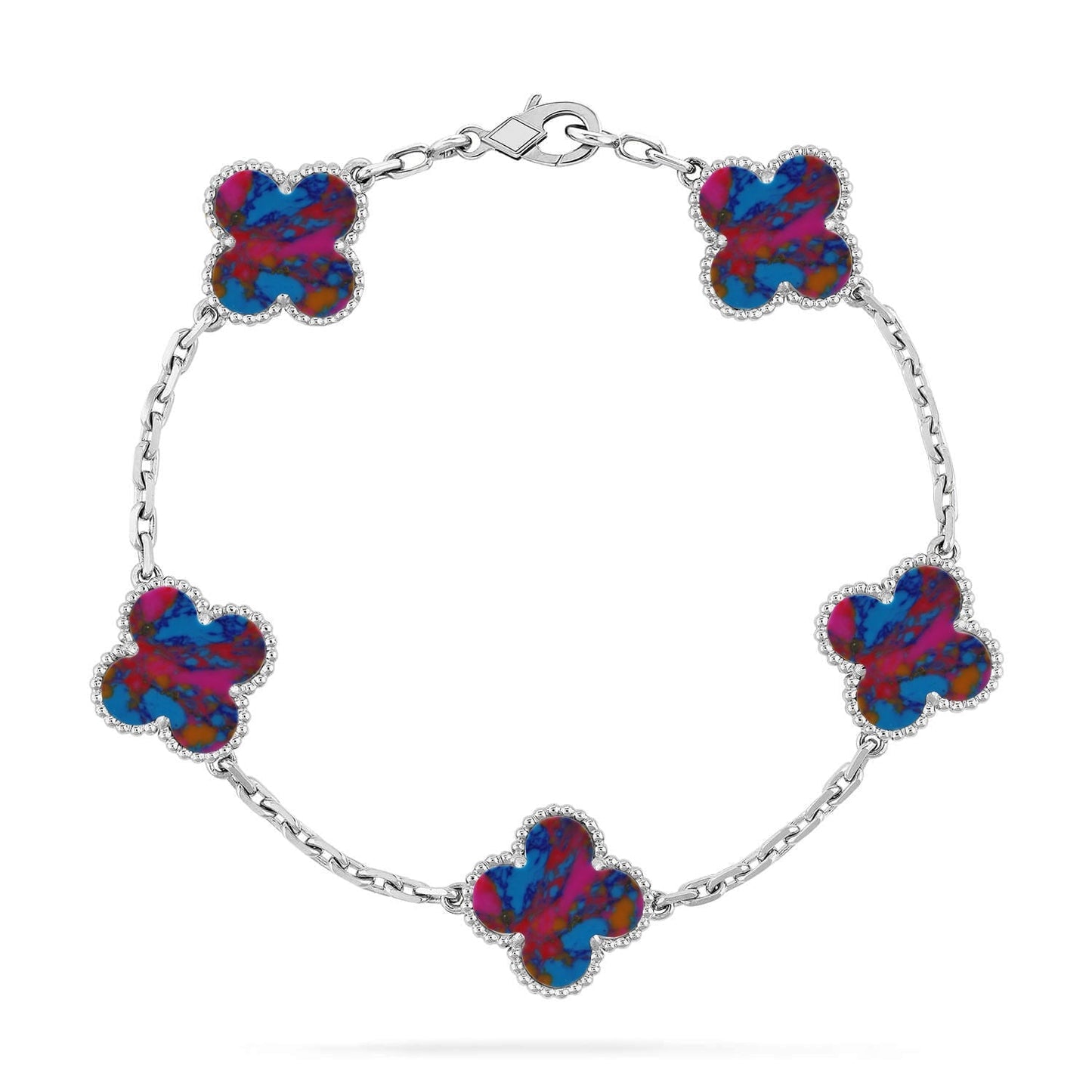 [Sprite Jewelry]New CLOVER 5 MOTIF COLOR GEMSTONES BRACELET COLLECTION