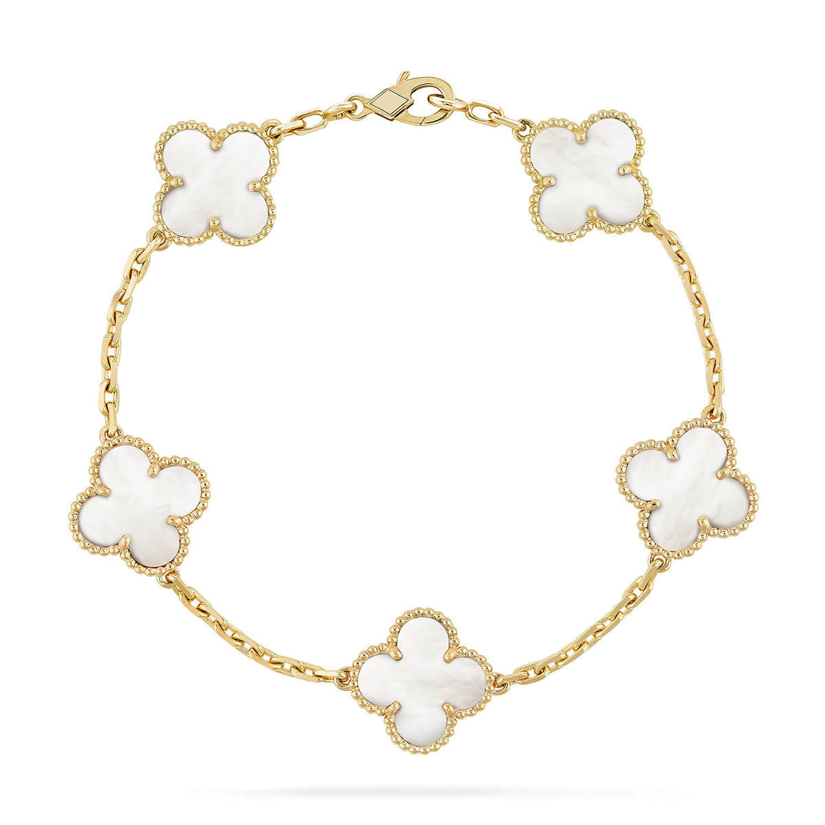 [Sprite Jewelry]New CLOVER WHITE PEARL MOP 5 MOTIF BRACELET COLLECTION