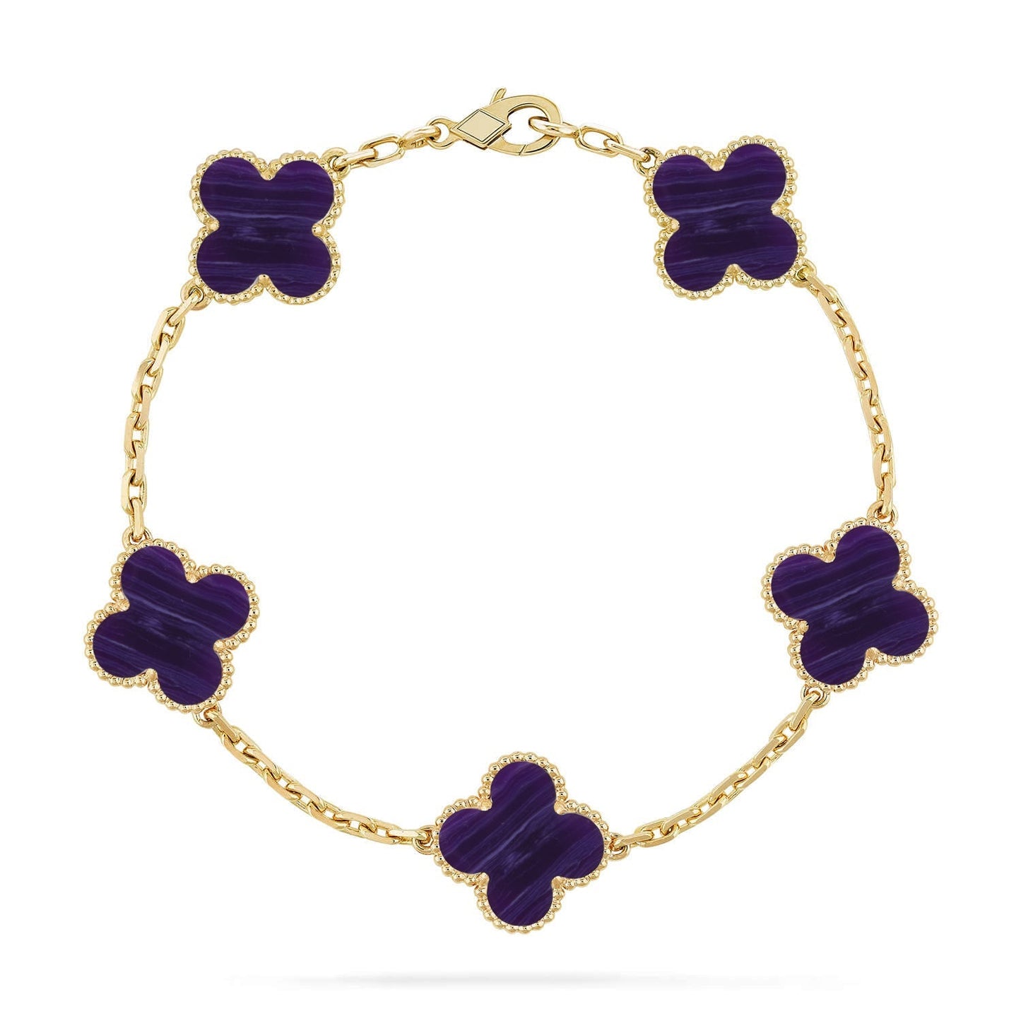 [Sprite Jewelry]New CLOVER 5 MOTIF PURPLE STRIPES BRACELET COLLECTION
