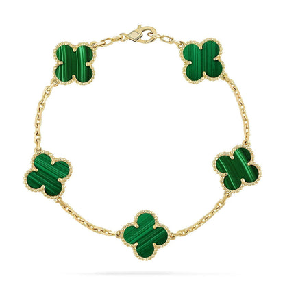 [Sprite Jewelry]New  CLOVER 5 MOTIF MALACHITE BRACELET COLLECTION