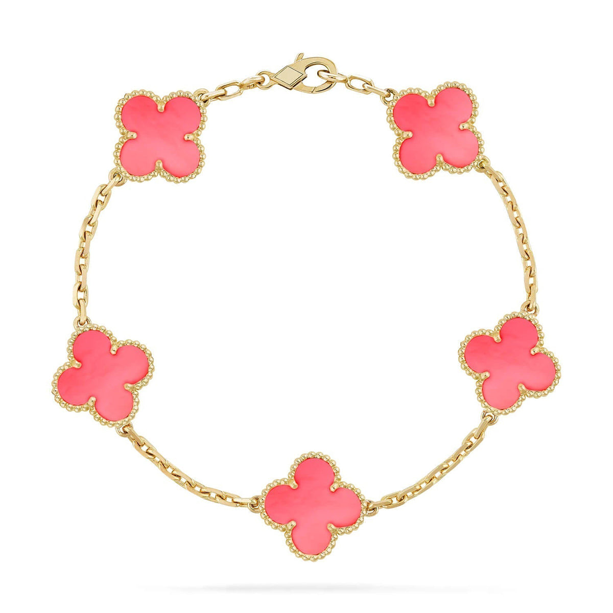 [Sprite Jewelry]New  CLOVER 5 MOTIFS  PINK MOP BRACELET COLLECTION