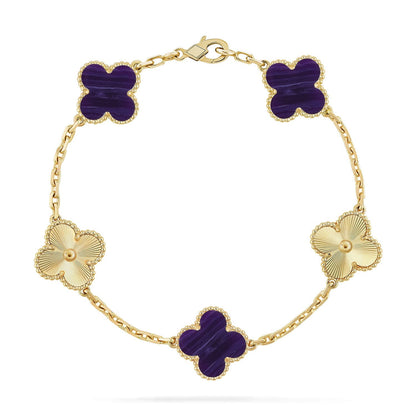 [Sprite Jewelry]New CLOVER 5 MOTIF PURPLE STRIPES BRACELET COLLECTION