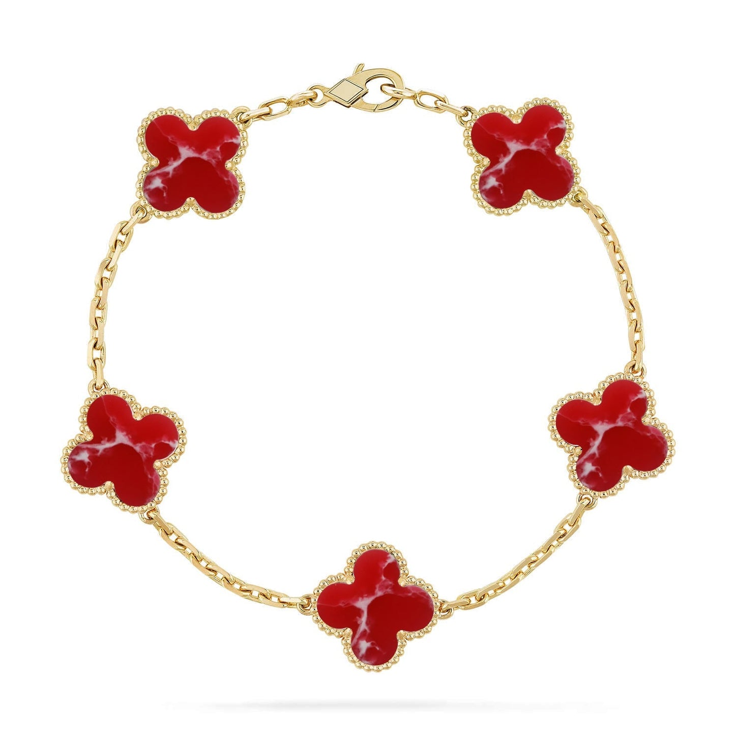 [Sprite Jewelry]New CLOVER 5 MOTIF RED PATTERN BRACELET COLLECTION