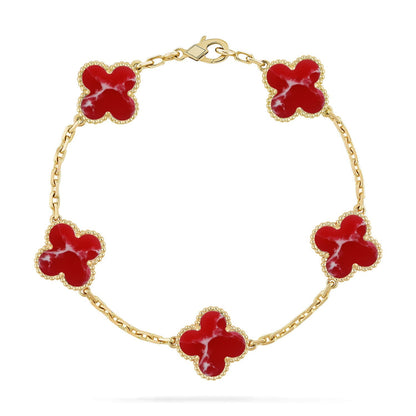 [Sprite Jewelry]New CLOVER 5 MOTIF RED PATTERN BRACELET COLLECTION