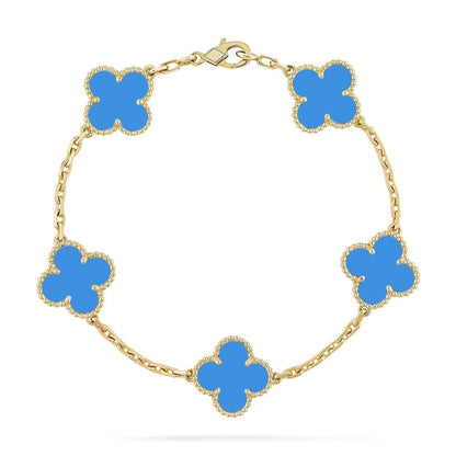 [Sprite Jewelry]New CLOVER 5 MOTIF BLUE AGATE BRACELET COLLECTION